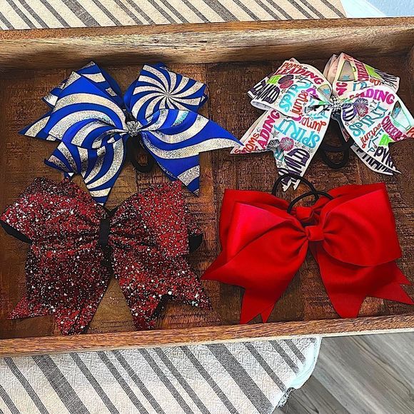 8” Large Cheer Bows Wide Grosgrain Ribbon - Picture 1 of 13
